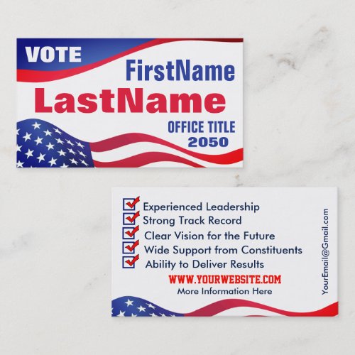 Custom Campaign Template Business Card
