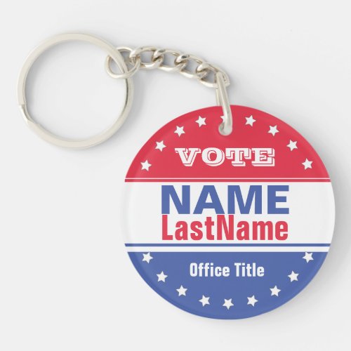 Custom Campaign Template for Elections Keychain