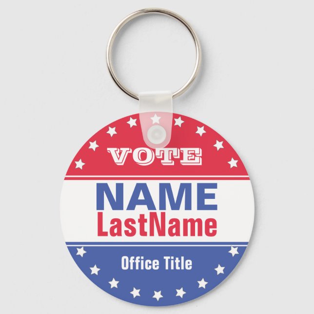 Custom Campaign Template for Elections Keychain (Front)