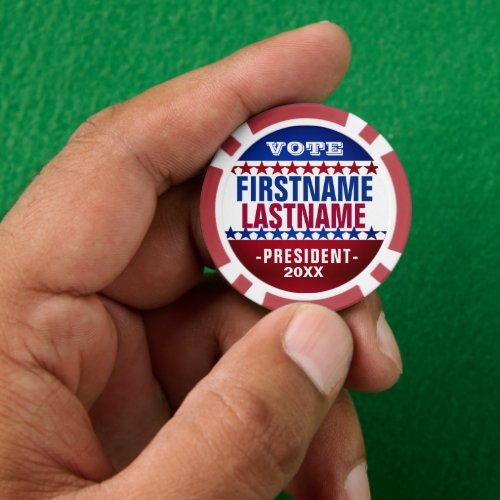 Custom Campaign Template for Elections Poker Chips