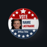 Custom Campaign Template Photo Button<br><div class="desc">Custom campaign button template for elections. Makes a great gift for voters, campaign contributors, politicians, volunteers, memorabilia and more! See more at zazzle.com/CampaignHeadquarters or http://CampaignOutlet.com</div>
