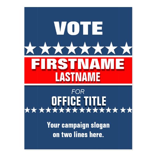 Custom Campaign Template Postcard | Zazzle