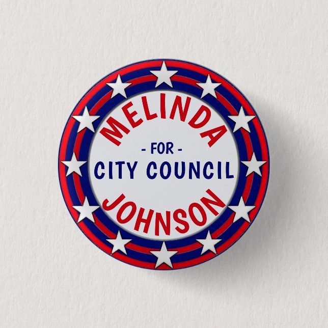 Custom Campaign Template Stars Stripes Button (Front)
