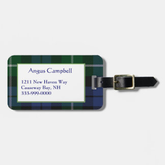 Custom Campbell Tartan Plaid Luggage Tag