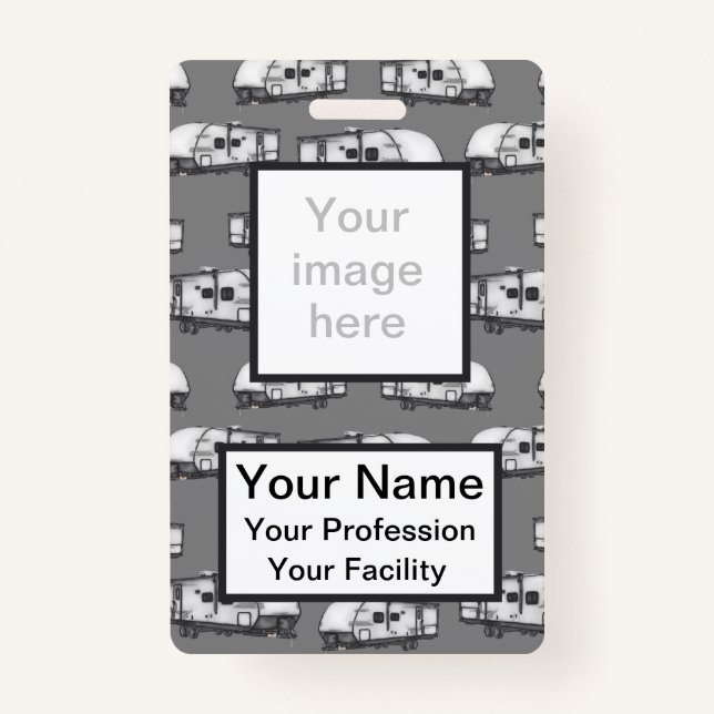 Custom Campers - Grey Badge (Front)