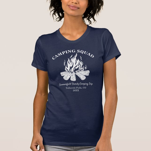 Custom Campfire Family Vacation Camping Trip T-Shirt (Front)