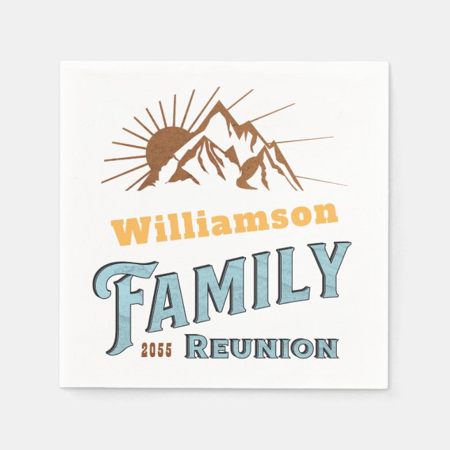 Custom Camping Family Vacation Matching  Napkins (Front)