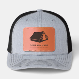 Custom Camping Gear Company Personalized Text Leather Patch Hat