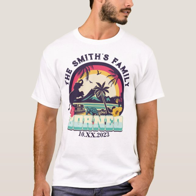Custom camping team matching family reunion Borneo T-Shirt (Front)