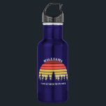 Custom Camping Trip Sunset Forest Family Reunion Stainless Steel Water Bottle<br><div class="desc">Cool customized sunset water bottle for a family reunion. This custom nature water bottle features a beautiful vintage sunset over a forest of pretty trees under your personalized text.</div>