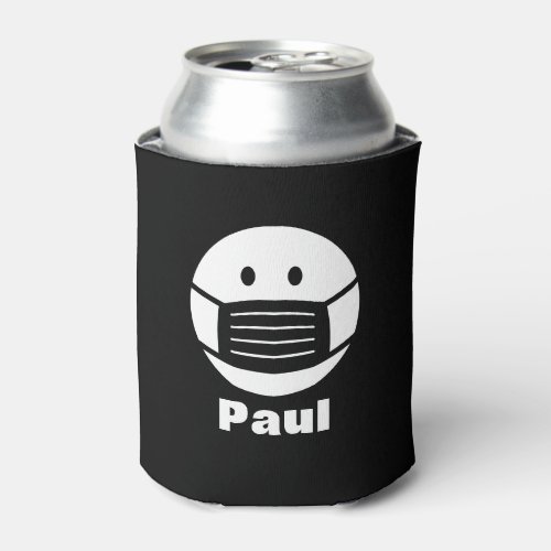 Custom can coolers with covid face mask icon