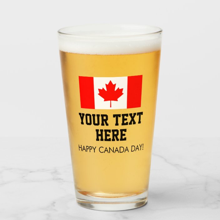 Download Custom Canada Day Beer Glasses With Canadian Flag Zazzle Com