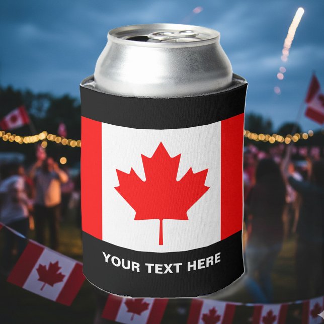 Custom Canadian flag can coolers for Canada Day (Canada flag can cooler)