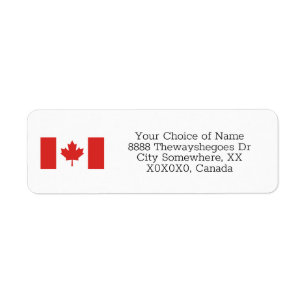 Custom Canadian Flag Canada Label