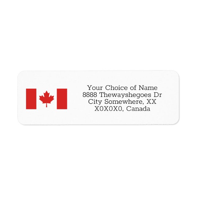 Custom Canadian Flag Canada Label (Front)