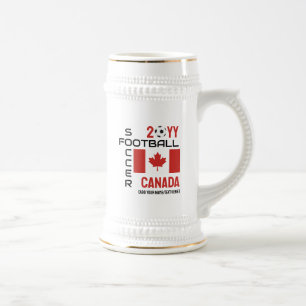 Custom Canadian Flag Football CANADA SOCCER Beer Stein