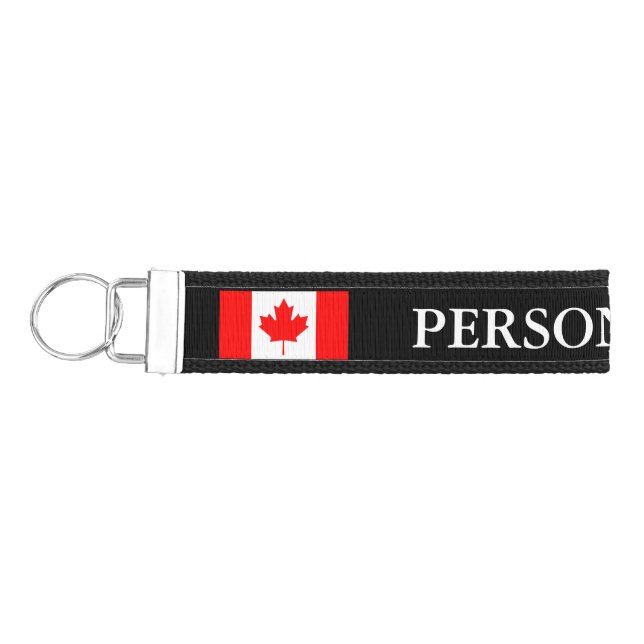 Custom Canadian flag wrist keychains for Canada (Keys on Left)
