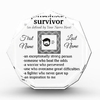 Custom cancer/illness survivor award with photo
