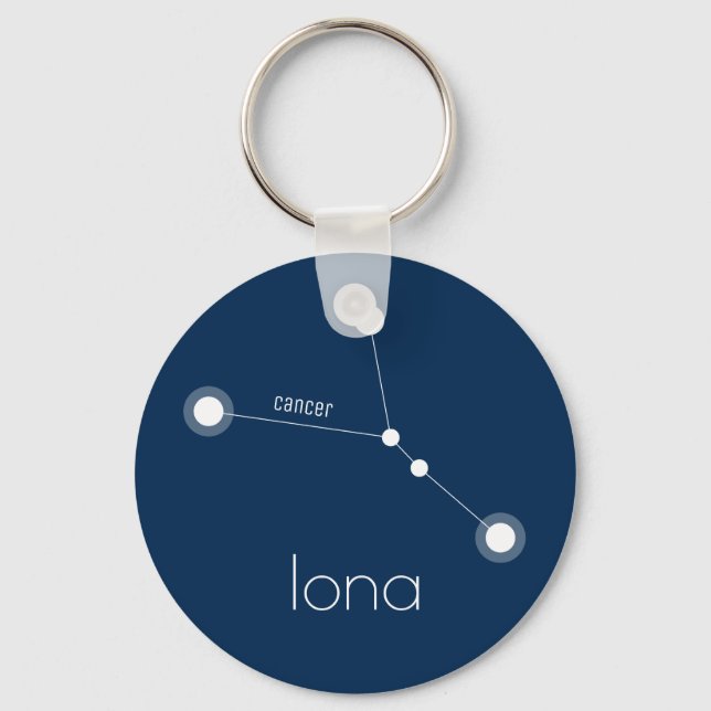 CUSTOM Cancer Zodiac Constellation Keychain (Front)