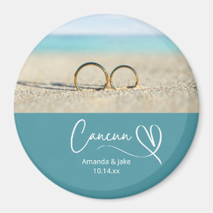 Custom Cancun Destination Beach Wedding Magnet