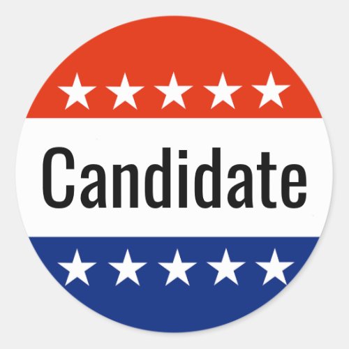 Custom Candidate Campaign 2024 Election Classic Round Sticker