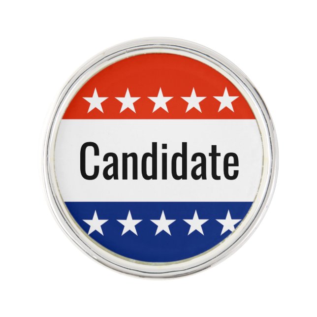 Custom Candidate Campaign 2024 Election Lapel Pin (Front)