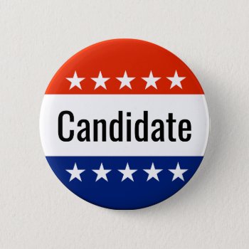 Custom Candidate Campaign 2024 Election Pinback Button by GigaPacket at Zazzle