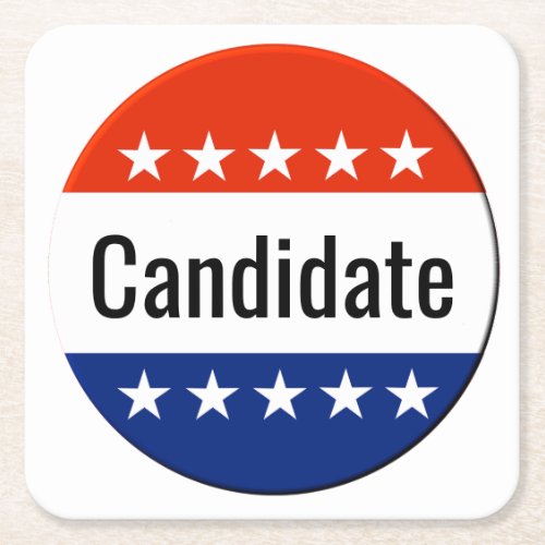 Custom Candidate Campaign 2024 Election Square Paper Coaster