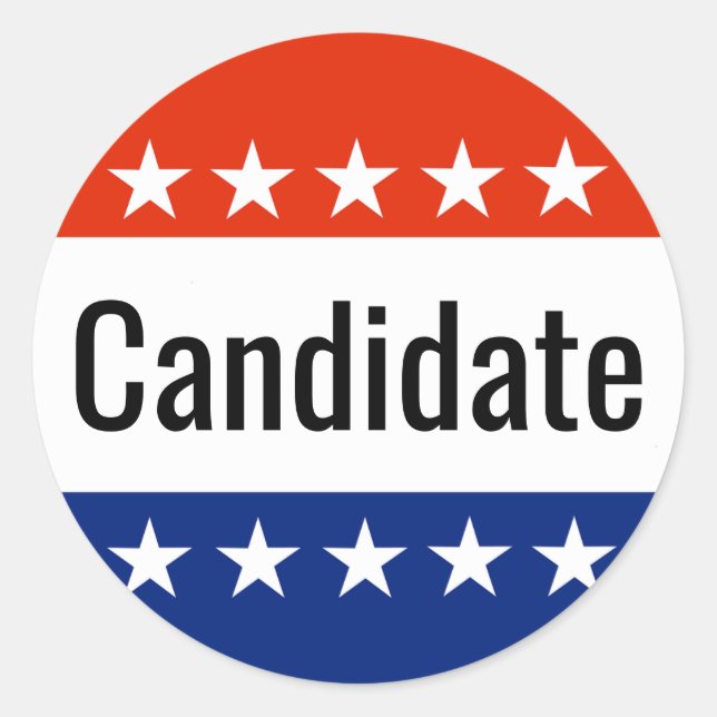 Custom Candidate Campaign 2026 Election Classic Round Sticker (Front)
