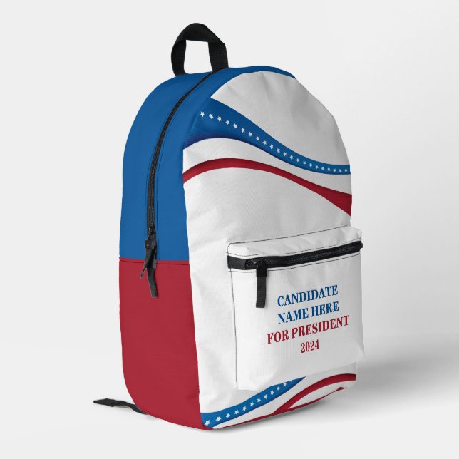 Custom Candidate for President 2024 Election Printed Backpack (Back Corner Left)