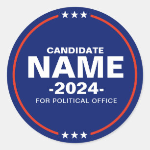 Custom Candidate Name Classic Round Sticker
