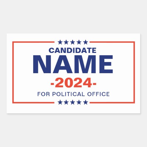 Custom Candidate Name Rectangular Sticker