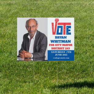 Custom Candidate Photo Political Campaign Lawn Sign