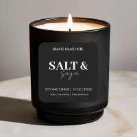 Custom Candle Label Sticker Black And White