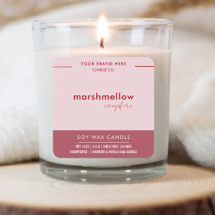 Custom Candle Pink Label Sticker