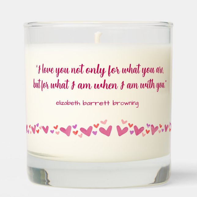 Custom Candle, Vanilla Sandalwood Valentine's Day Scented Candle (Front)