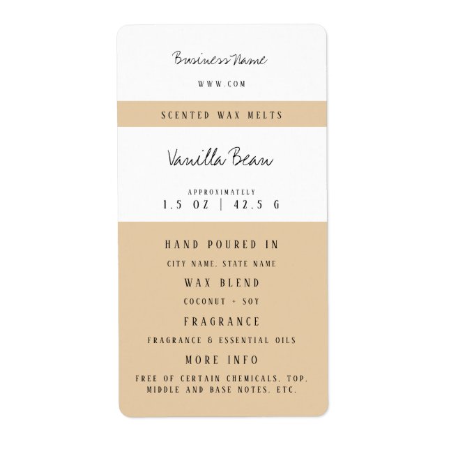 Custom Candle Wax Melt Labels (Front)
