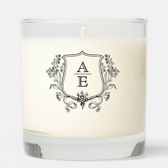 Custom Candle Wedding Favor Gift – Custom Monogram (Front)
