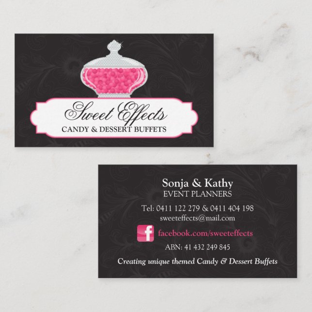 Custom Candy and Dessert Buffet Business Card (Front/Back)
