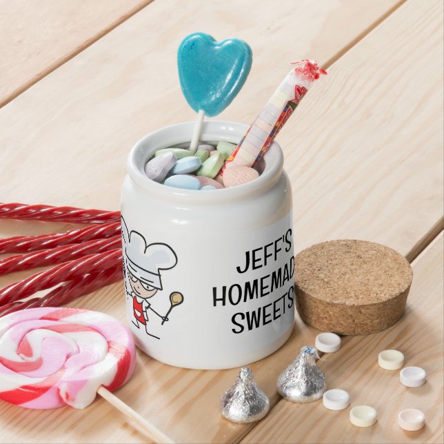 Custom candy jar favor gift for homemade sweets (In Situ)