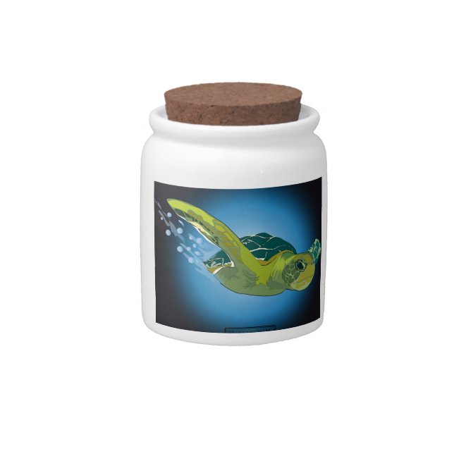 CUSTOM CANDY JAR- SEA TURTLE JAR (Front)