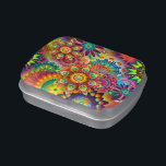 Custom Candy Tin<br><div class="desc">Custom Candy Tin featuring ColorArt abstract mandala background in a vivid rainbow of colors and filled with jelly belly jellybeans or mints</div>