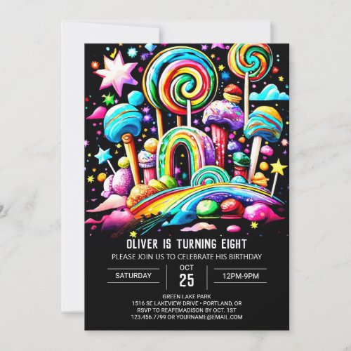 Custom Candy Wonderland Birthday Invitation