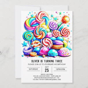 Custom Candyland Online Birthday Invitation