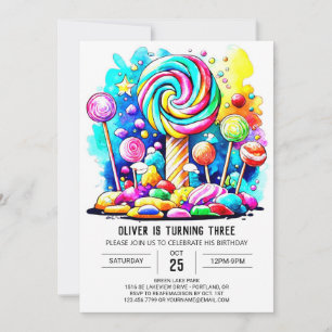 Custom Candyland Online Birthday Invitation