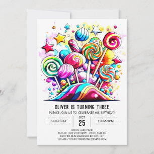 Custom Candyland Printable Birthday Invitation