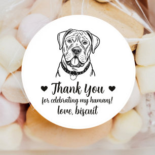Custom Cane Corso Dog Wedding Favor Stickers