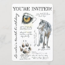 Custom Canis Lupus Wolf Illustration Invitation