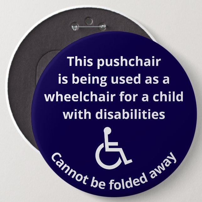 Custom Cannot Be Folded Away Stroller Wheelchair Button (Front & Back)