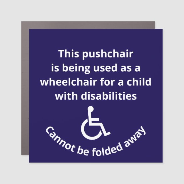 Custom Cannot Be Folded Away Stroller Wheelchair Car Magnet (Front)